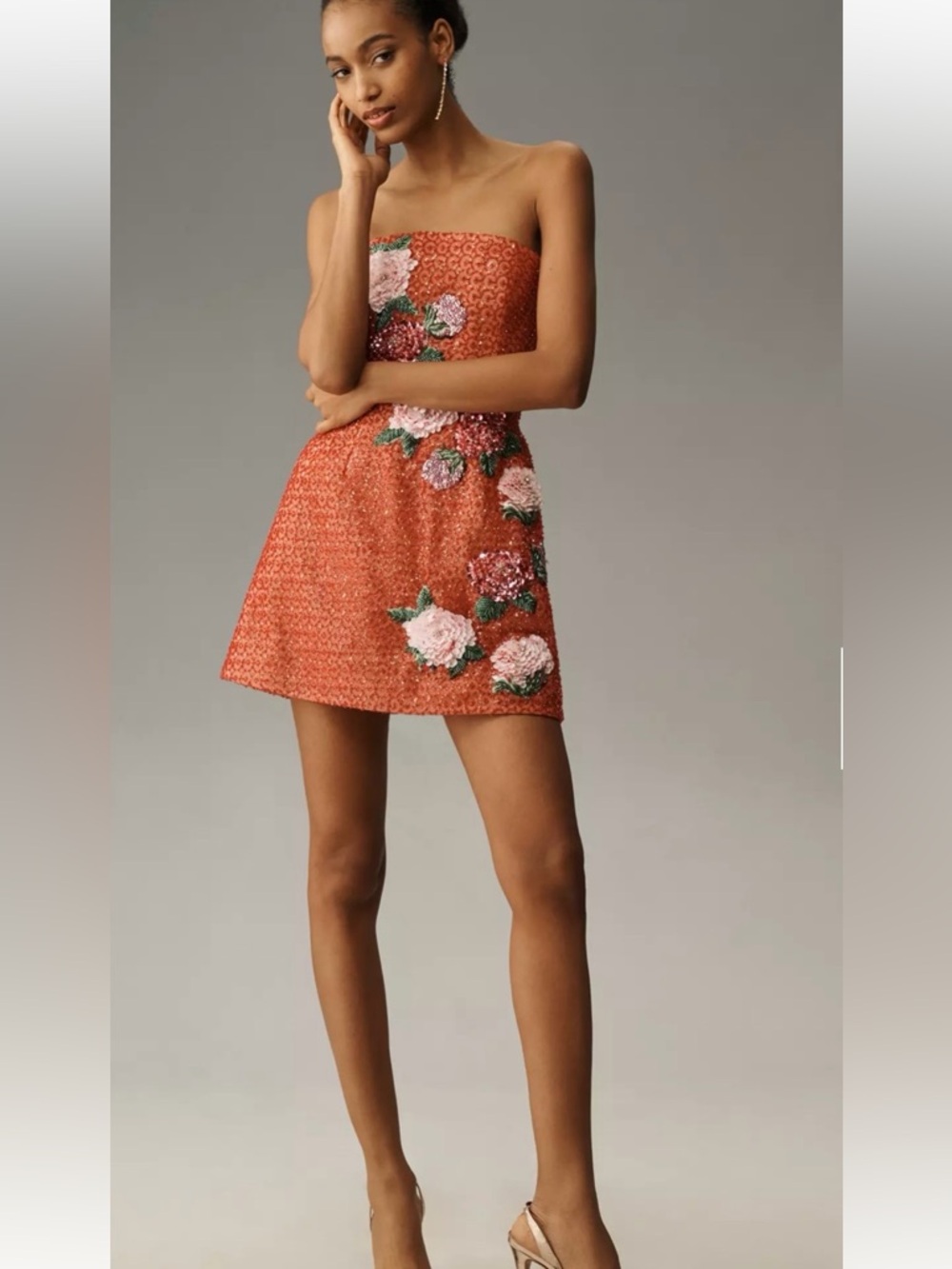 New Helsi Frida Floral Appliqué Beaded Mini Dress